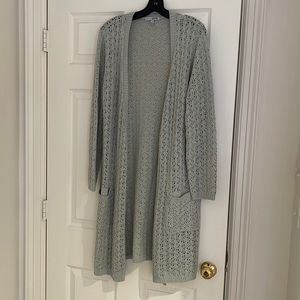 Fabulous long light weight topper,loose knit, light weight